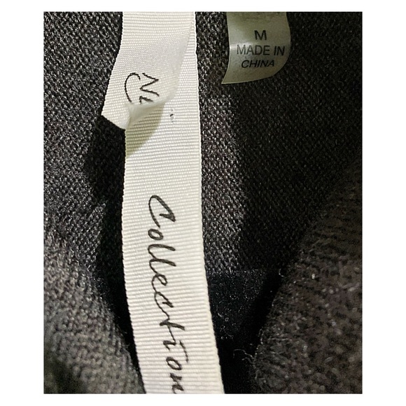 New York Collection Sweater Poncho W/Fringes Sweater Gray Color Sweater Size M - Picture 4 of 10